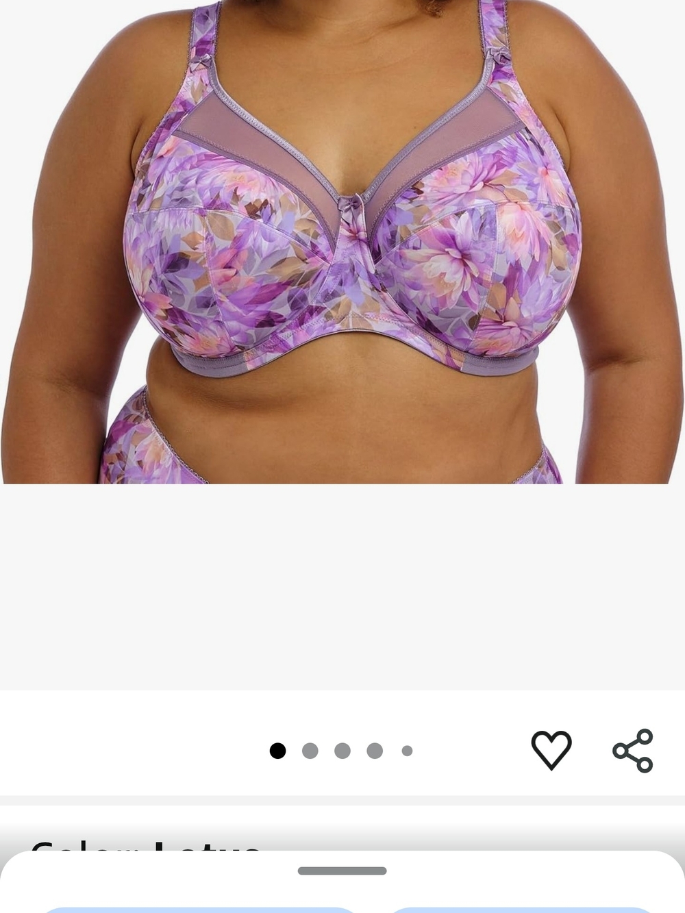 Goddess Lotus Floral Underwire Bra 42G US